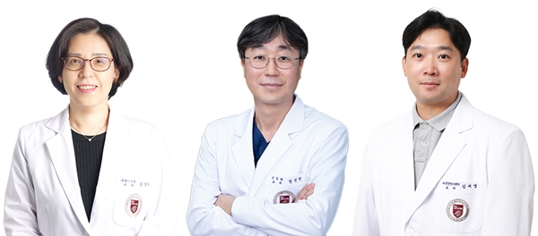▲ (왼쪽부터) 내분비내과 김난희, 신경과 정진만, 의생명연구센터 김재영 교수<br>