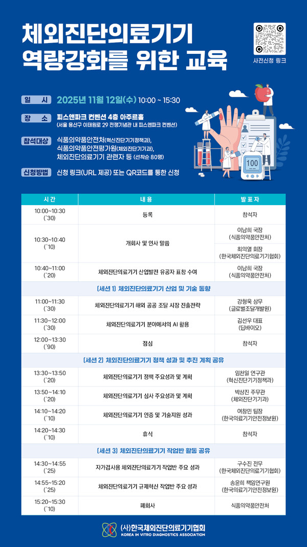 ▲체외진단의료기기 역량 강화 교육 및 간담회 프로그램